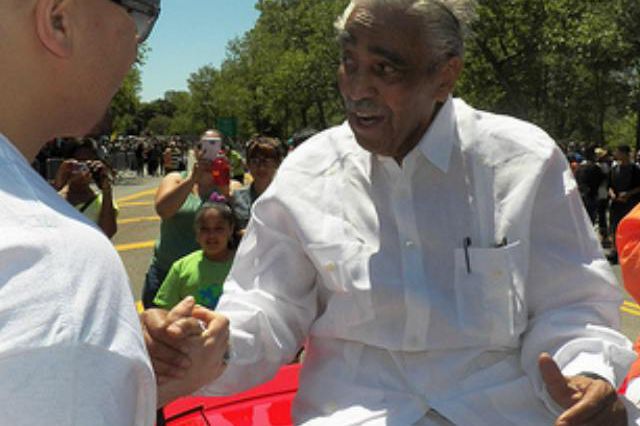 Photograph of Rangel during Bronx Pride Week—with Fat Joe—from his campaign website